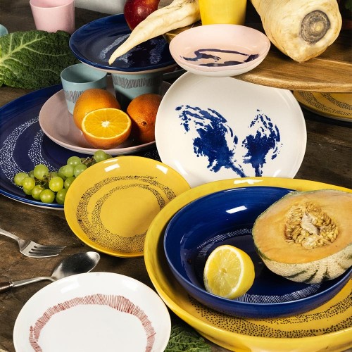 Banquete Ottolenghi plato azul oscuro círculos blancos S Serax