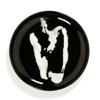 Assiette Feast Ottolenghi noir poivron blanc S Serax