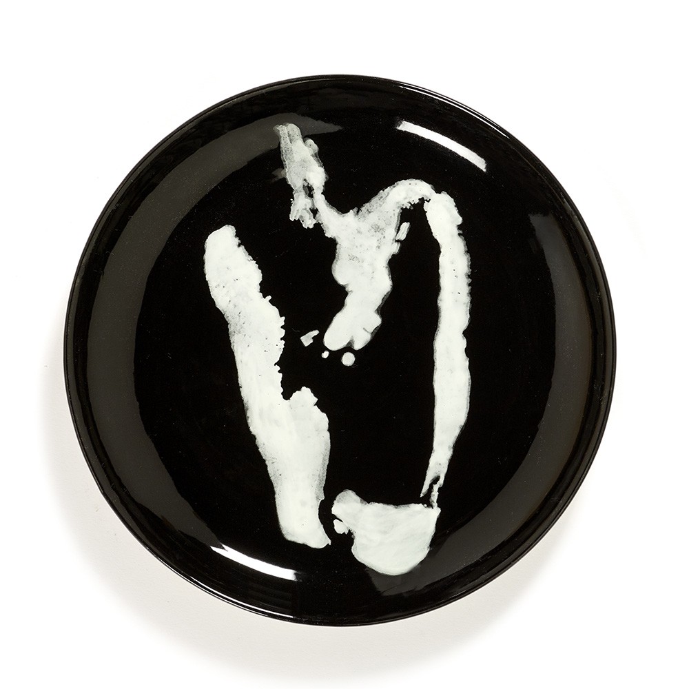 Assiette Feast Ottolenghi noir poivron blanc S Serax