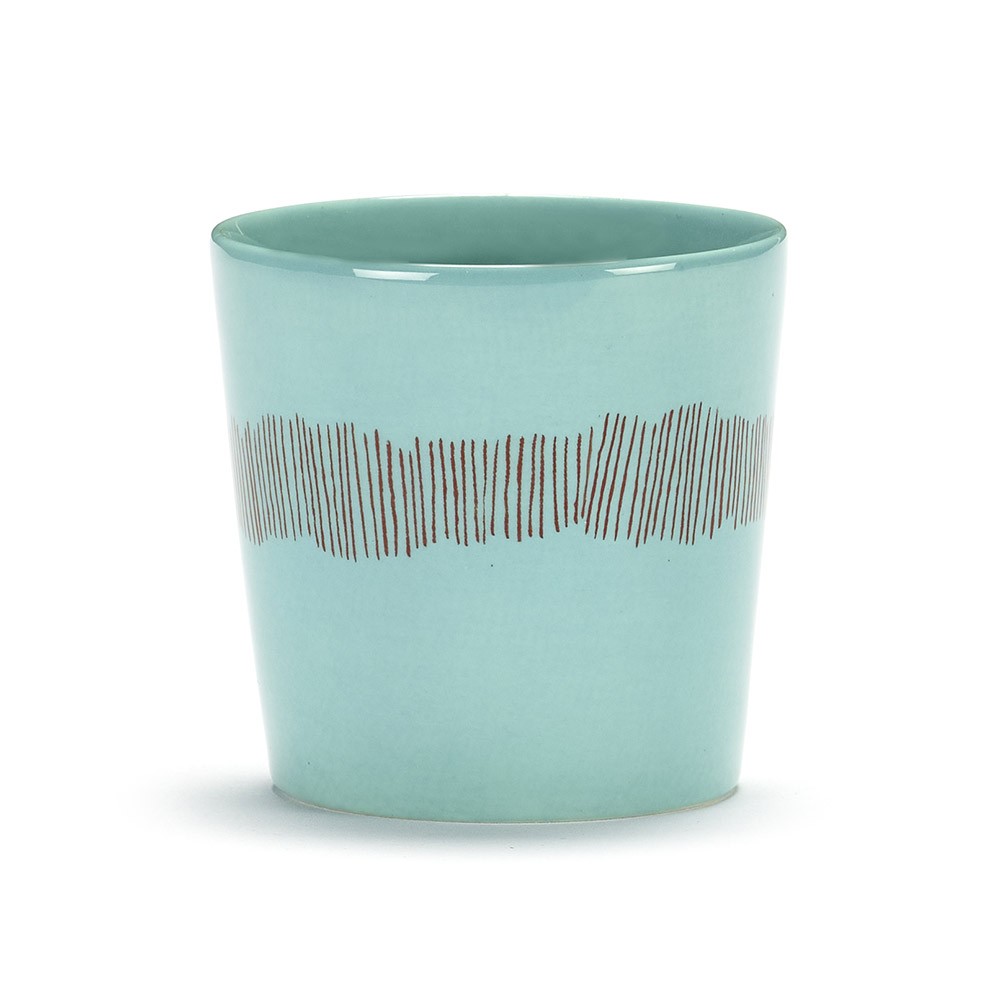 Coffee cup 25cl Feast Ottolenghi blue red stripes Serax