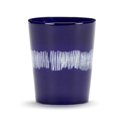 Taza de té Feast Ottolenghi 33cl azul oscuro rayas blancas Serax
