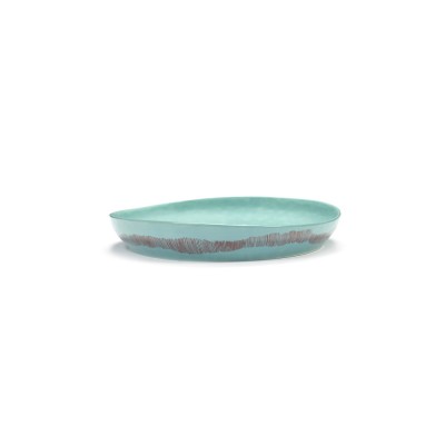 Feast Ottolenghi high-sided serving plate blue red stripes M Serax