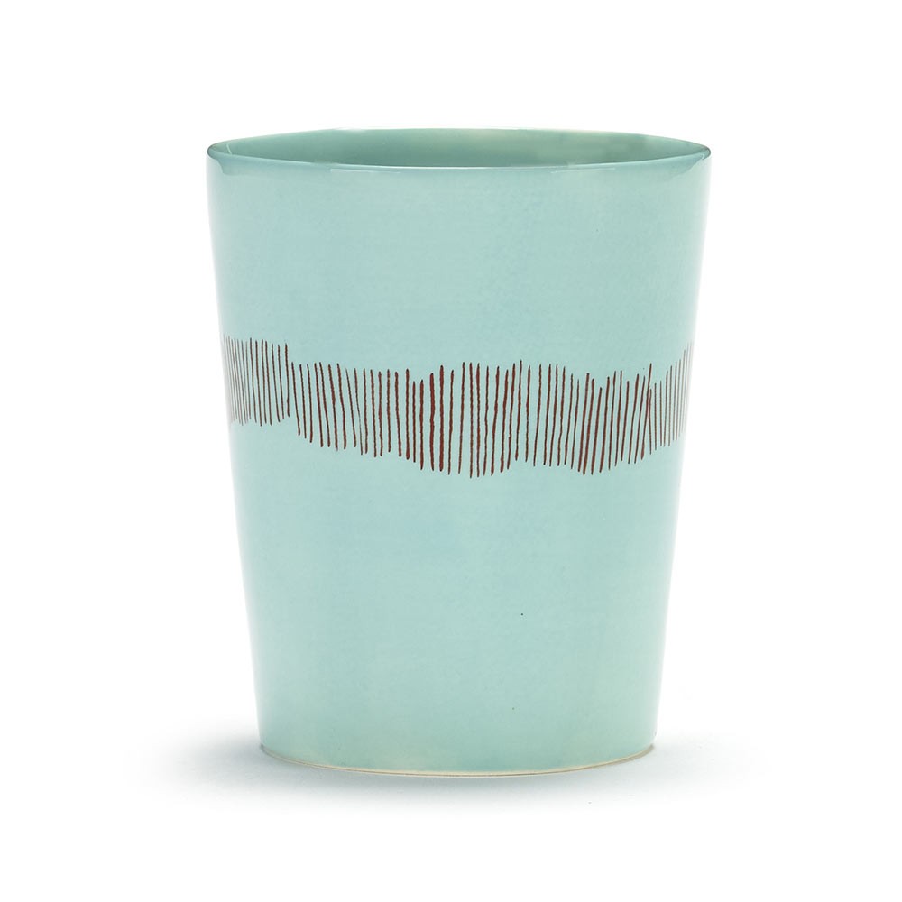 Festa Ottolenghi tazza da tè 33cl strisce rosse blu Serax