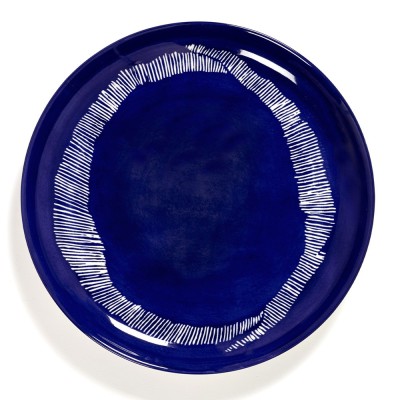 Feast Ottolenghi plate dark blue white stripes M Serax