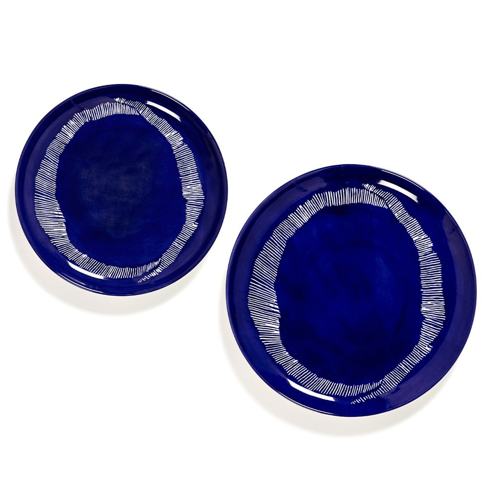 Feest Ottolenghi bord donkerblauw wit gestreept M Serax