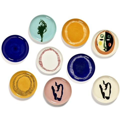 Assiette Feast Ottolenghi bleu artichaut vert M Serax