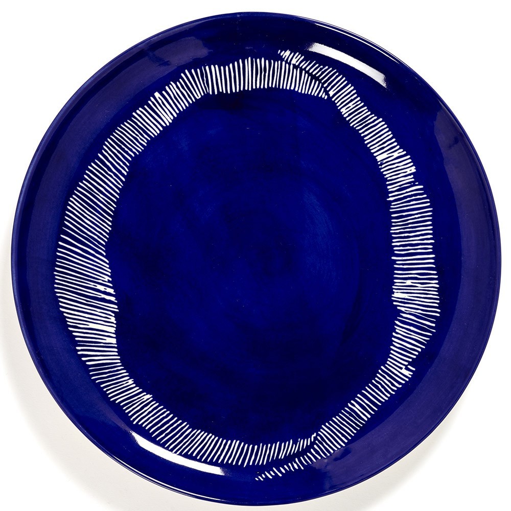 Feest Ottolenghi bord donkerblauw wit gestreept L Serax
