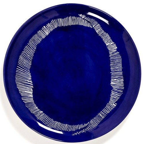 Assiette Feast Ottolenghi bleu foncé rayures blanches L Serax