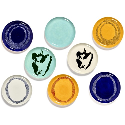 Piatto Festa Ottolenghi blu scuro righe bianche L Serax