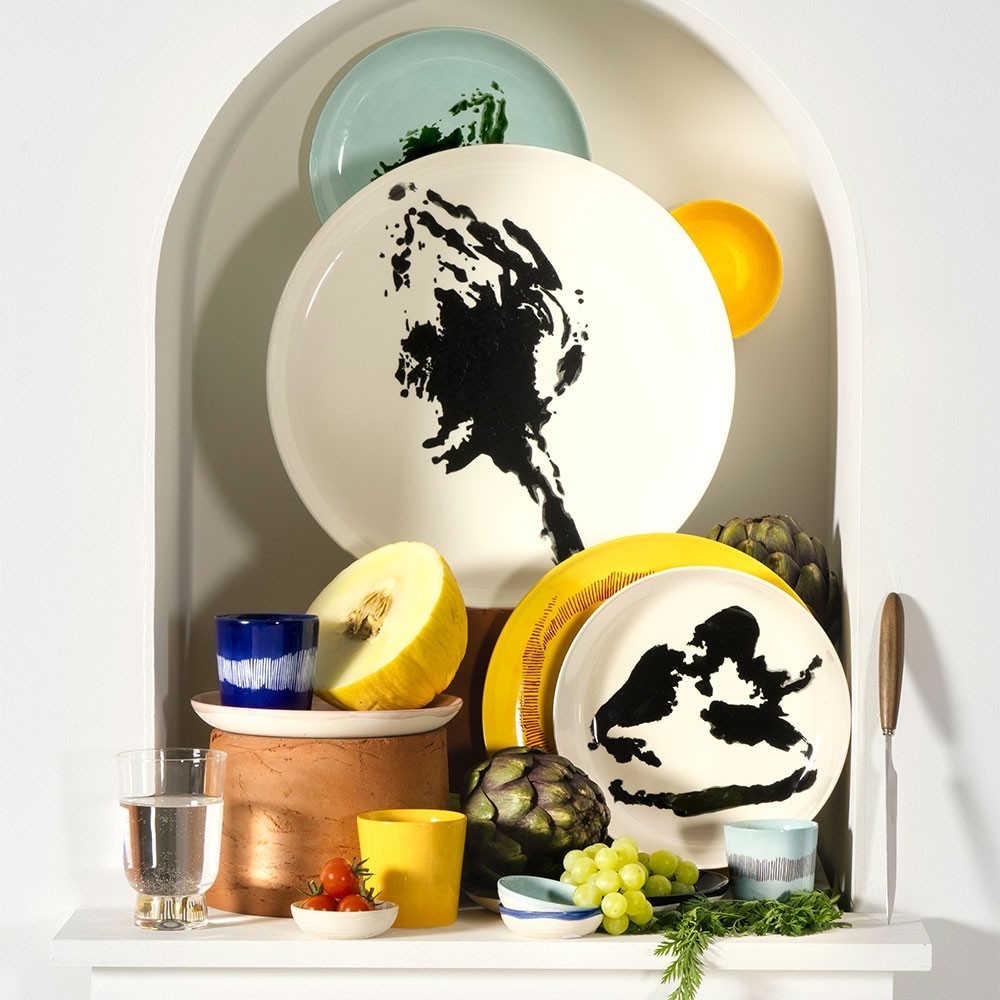 Feest Ottolenghi bord donkerblauw wit gestreept L Serax