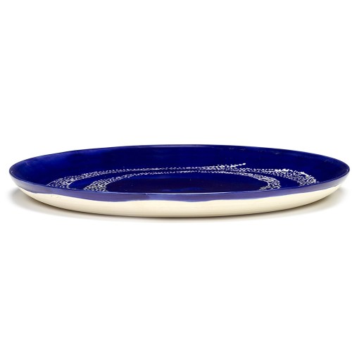 Feest Ottolenghi bord donkerblauw witte cirkels L Serax