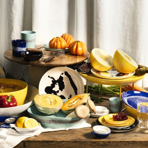 Feast Ottolenghi plate dark blue white circles L Serax