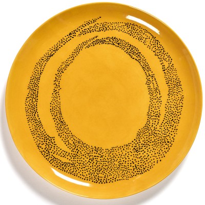 Assiette Feast Ottolenghi jaune cercles noirs L Serax Serax