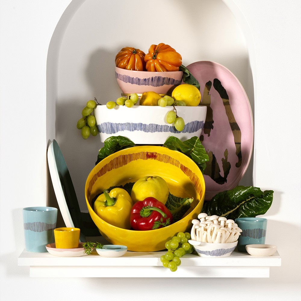 Plato de servir Feast Ottolenghi pimienta azul rosa Serax