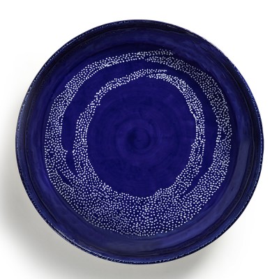 Feast Ottolenghi piatto da portata alto blu scuro cerchi bianchi M Serax Serax