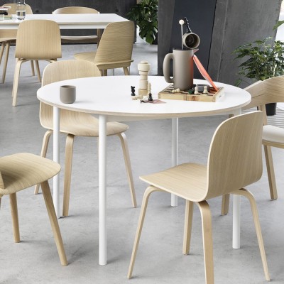 White Plywood And Laminate Base, White Laminate Dining Room Table Design
