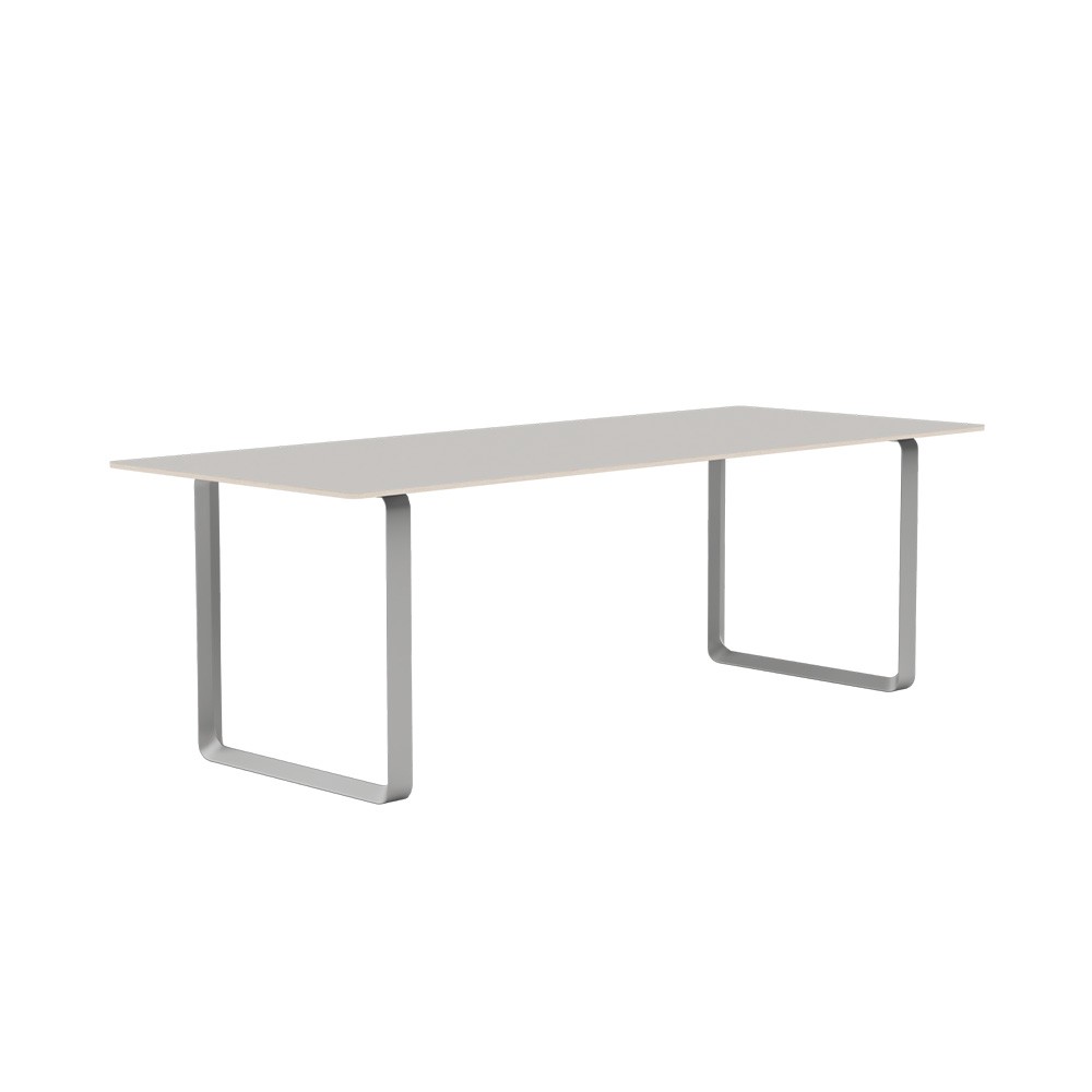 Table 70/70 linoleum and gray plywood gray base Muuto