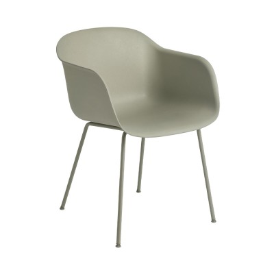 Chair with armrests Fiber composite wood and dusty green plastic & steel base Muuto Muuto