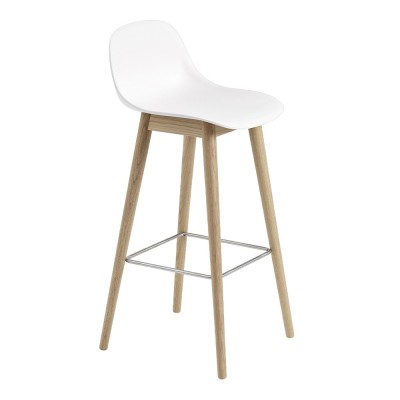 Bar Stool With Fiber Composite Wood And, Bar Stool With Backrest White