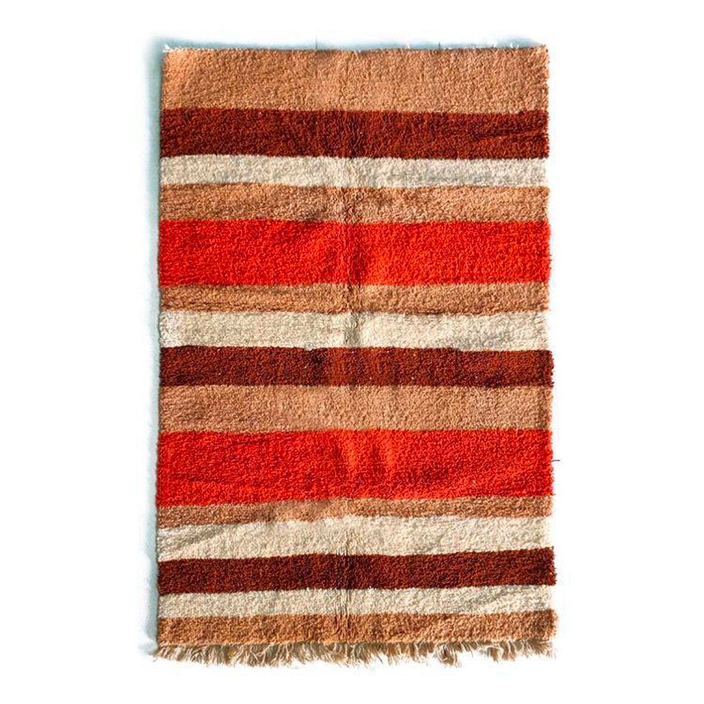 Beni Ourain rug orange brown beige stripe patterns S Chabi Chic