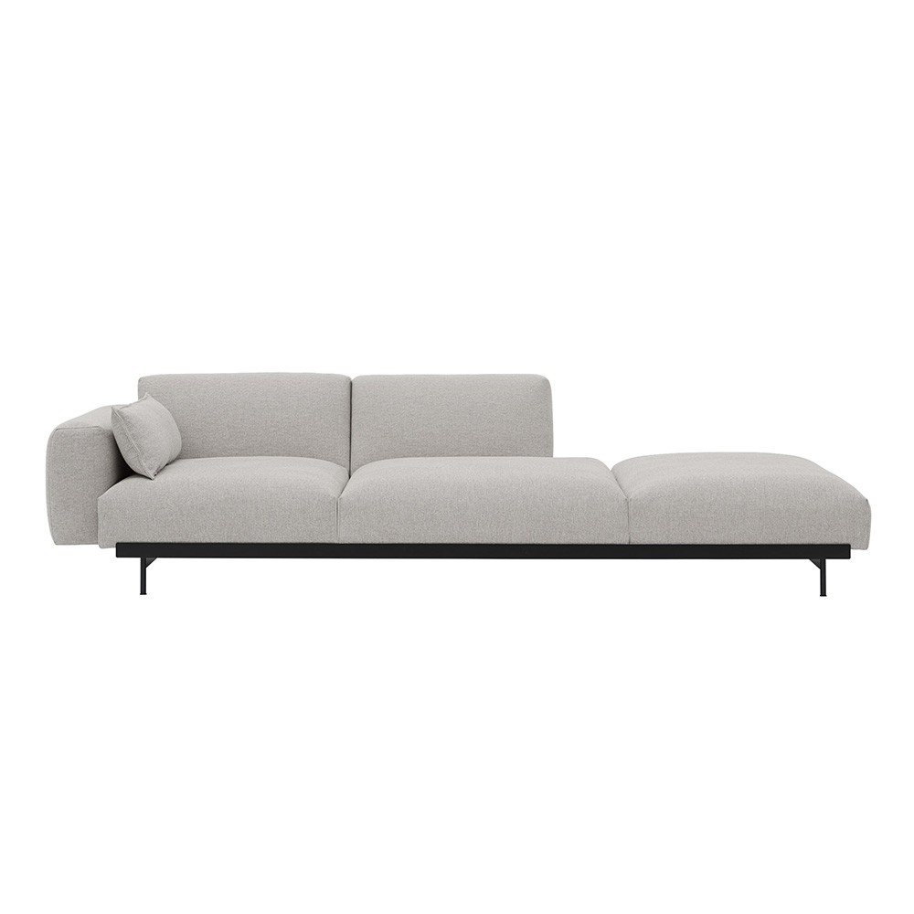 Modular 3-seater sofa In Situ fabric Clay 12 light gray configuration 5 Muuto