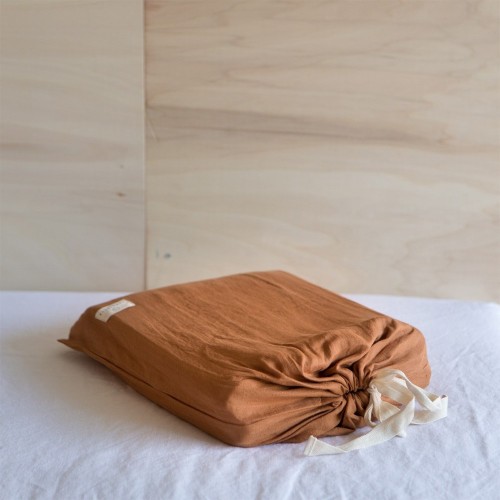 Caramel washed linen duvet cover Gabrielle Paris