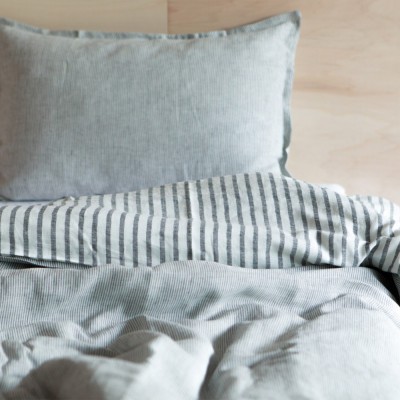 Black and milk washed linen duvet cover Gabrielle Paris Gabrielle Paris