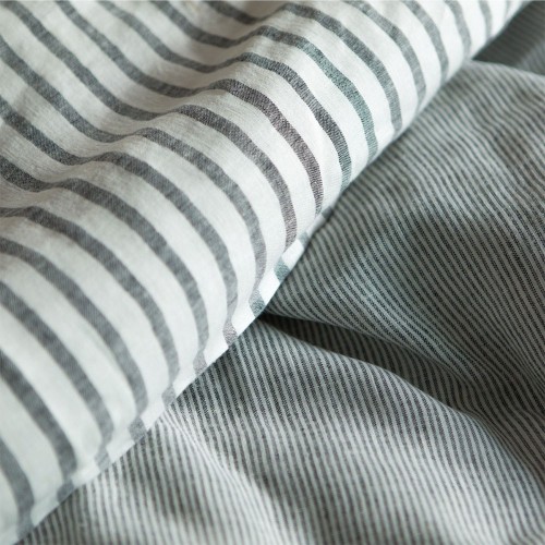 Black and milk washed linen duvet cover Gabrielle Paris