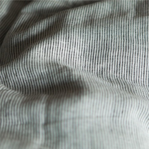 Black and milk washed linen duvet cover Gabrielle Paris