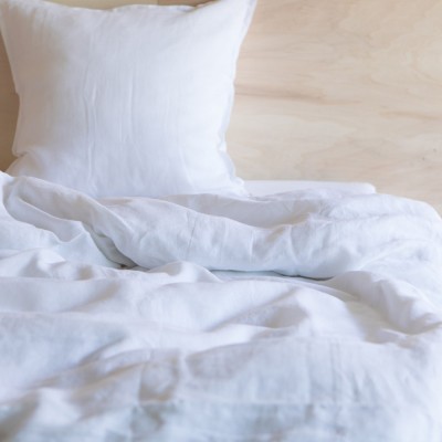 Snow White Washed Linen Duvet Cover Gabrielle Paris Gabrielle Paris