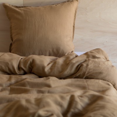 Housse de couette en lin lavé tabac Gabrielle Paris Gabrielle Paris