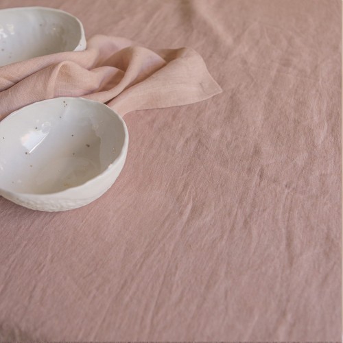 Clay washed linen tablecloth Gabrielle Paris