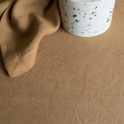 Tobacco washed linen tablecloth Gabrielle Paris 2