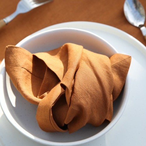 Servilleta de lino lavado caramelo Gabrielle Paris