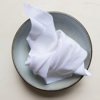 Snow white washed linen napkin