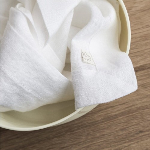 Serviette de table en lin lavé blanc neige Gabrielle Paris