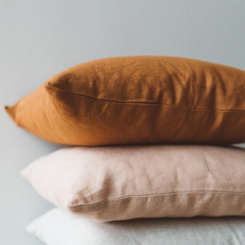 Caramel gewassen linnen kussen Gabrielle Paris
