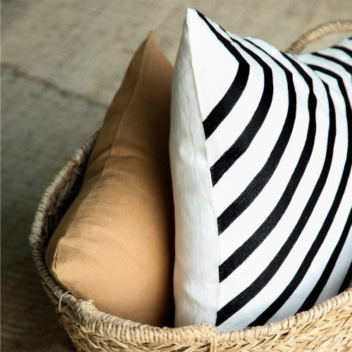 Tobacco washed linen cushion Gabrielle Paris