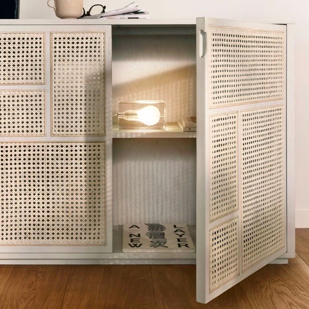 Air dressoir wit & riet Design House Stockholm