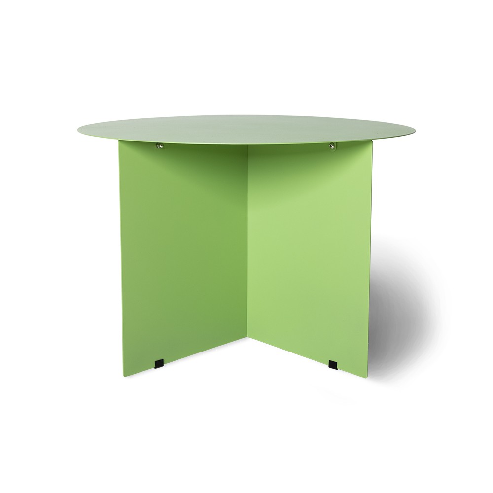 Round green metal side table HKliving