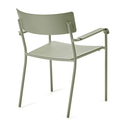 Chaise August vert eucalyptus avec accoudoirs Serax