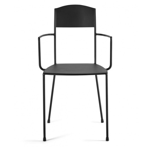 Silla Adriana con reposabrazos negro mate Serax