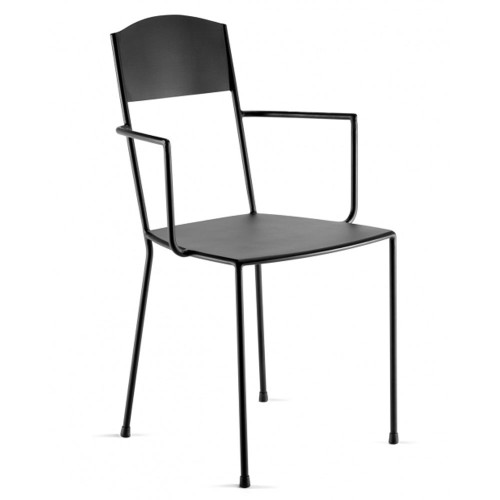 Chaise Adriana avec accoudoirs noir mat Serax