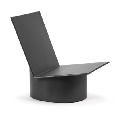 Niedriger Stuhl Valérie aus schwarzem Metall Serax