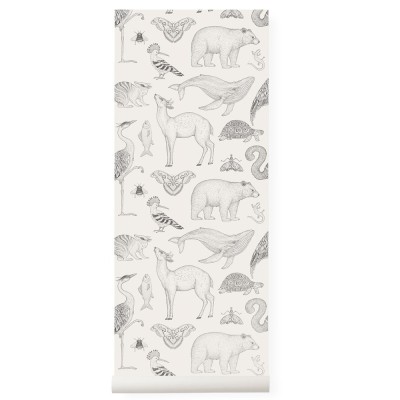 Katie Scott off-white dieren behang Ferm Living 2