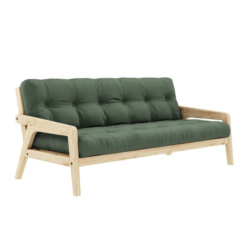 Divano letto a 3 posti Grab 756 Verde oliva Karup Design