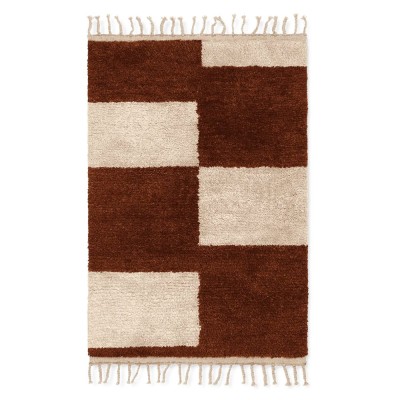 Mara brown and white knotted rug S Ferm Living
