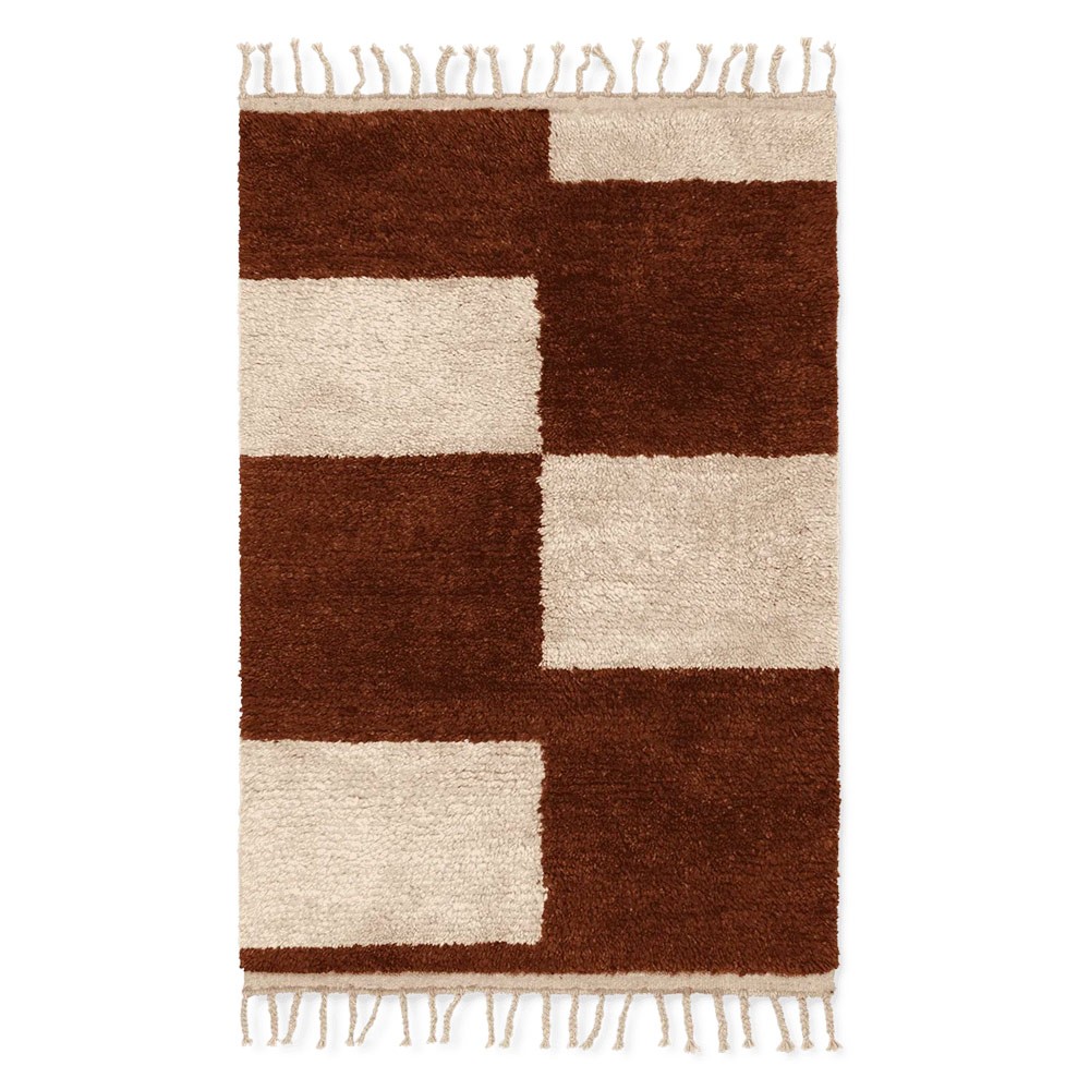 Mara brown and white knotted rug S Ferm Living