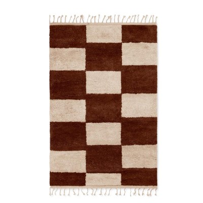 Tappeto Mara marrone e bianco annodato L Ferm Living