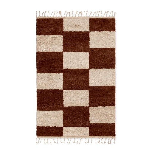 Tappeto Mara marrone e bianco annodato L Ferm Living